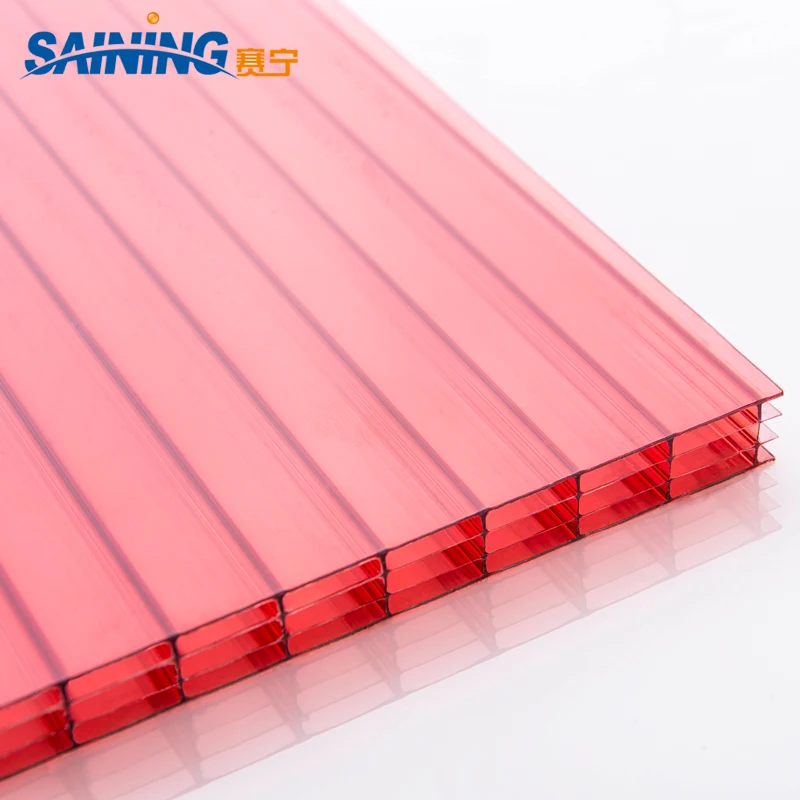 
uv resistant transparent solar panel Four wall Hollow Plastic PC Polycarbonate sheet 