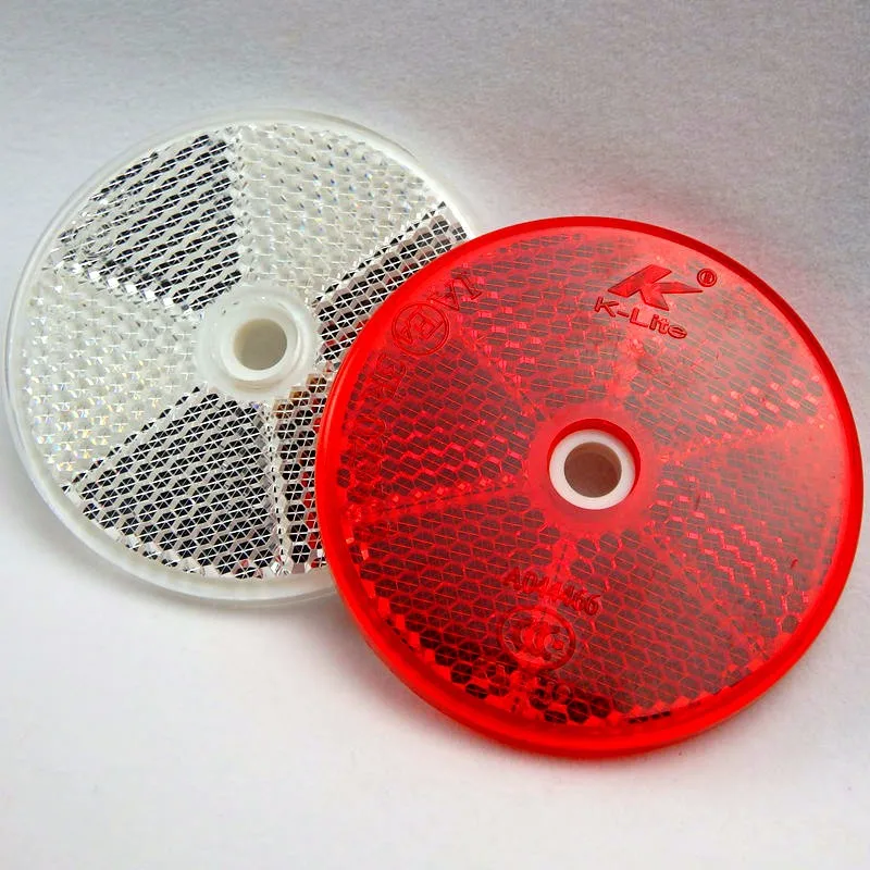 Emark 60mm Pmma Round Trailer Motorcycle Rear Plastic Reflex Reflector