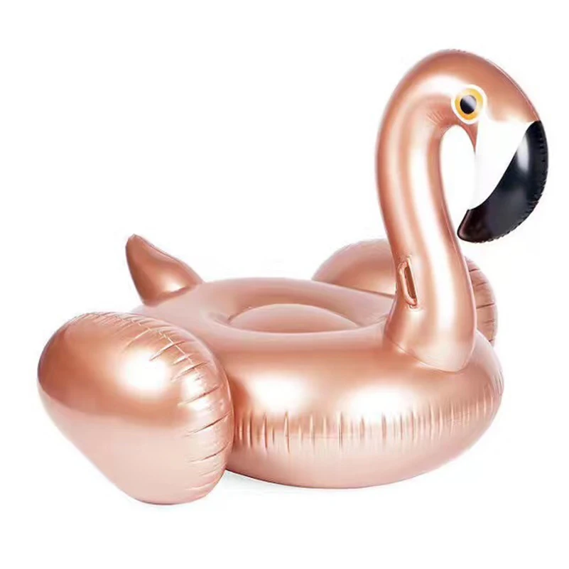 

Inflatable Flamingo Pool Float Toys Swimming Large Floating Island Party Seaside Beach Circle For Swimming, Rose gold