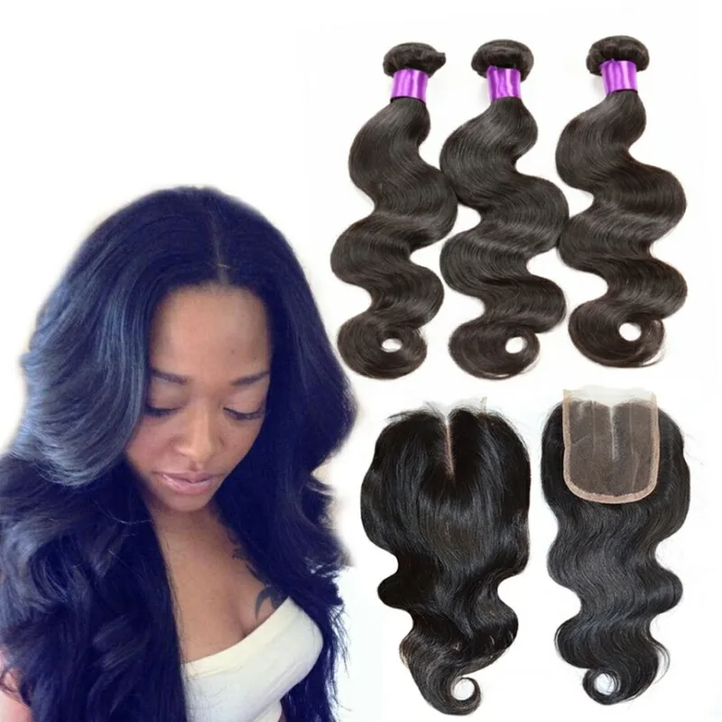 

Factory Vendor Virgin Brazilian Human hair bundle and closure, Wholesale 100% human hair extension weave bundle