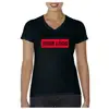 Wholesale Clothing Custom T-shirt Printing Design Black V Neck T Shirt Women