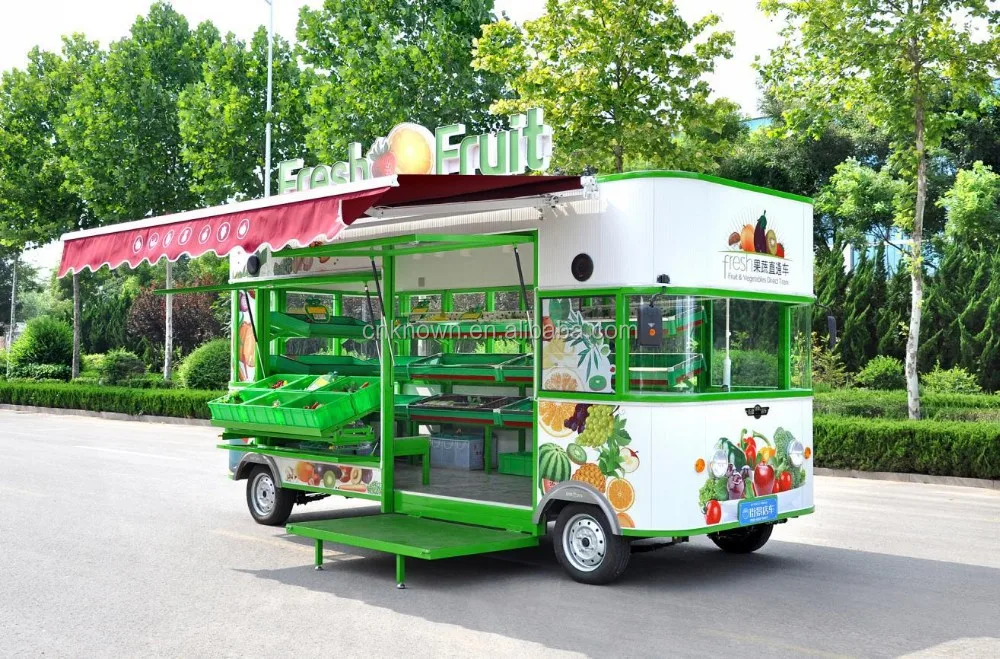 Customized 5m Long Electric Food Truck Fashionable Fruit And Vegetable