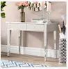 Mirrored Console Table Glam Vanity Mirror Silver Accent Decor Furniture 2 Drawer