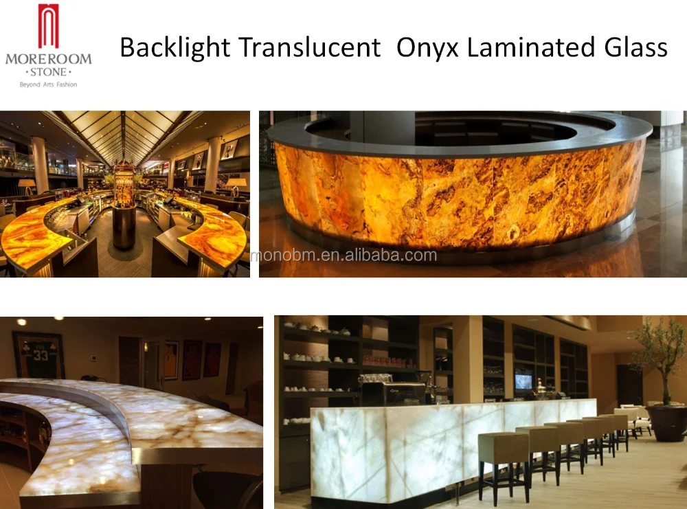 Backlight Translucent Onyx Laminated Glass