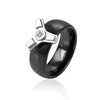 15465 xuping ceramic jewelry, Gyro rotation stainless steel ceramic ring