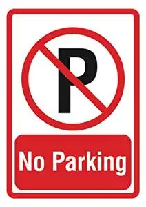 12x18 No Parking in Front of Gate Large Print Red Black White Poster Car Picture Symbol Notice Business Home Sign