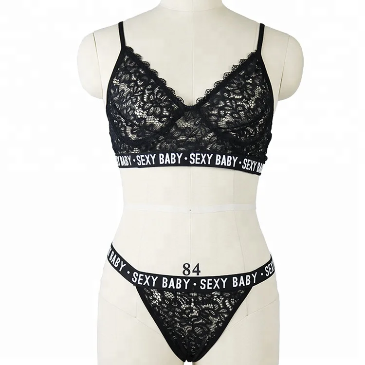 

Hot Sexy Women Sheer Lace Bra G-string Set Plus Set Lingerie, Black;red;pink