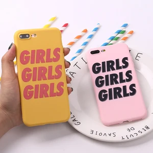 Girls Gang Fun Fashion Cute Soft TPU Silicone Matte Case Fundas Coque Cover For iPhone 6 6S 5 5S SE 8 8Plus X 7 7Plus
