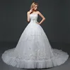 Sexy Bandeau Lace Beaded Cream Crepe Ruffle Wedding Dress Pleated Corset Bodice Luxury Bridal Dress