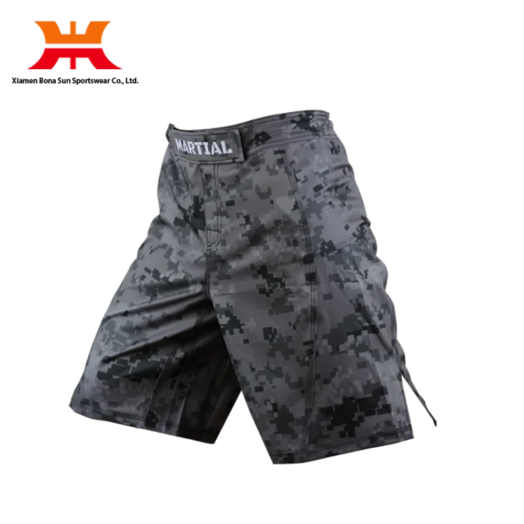 
Fashion Grey Elastic Band MMA Sprawl camouflage Shorts 