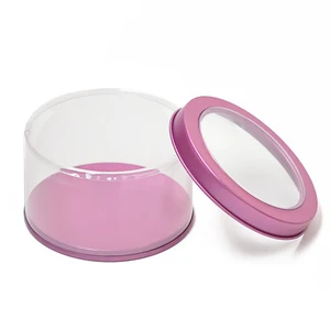 Image of Top clear PVC metal tin supplier mini tin containers jar round shape 7.5*4.5cm small tins with lids wholesale