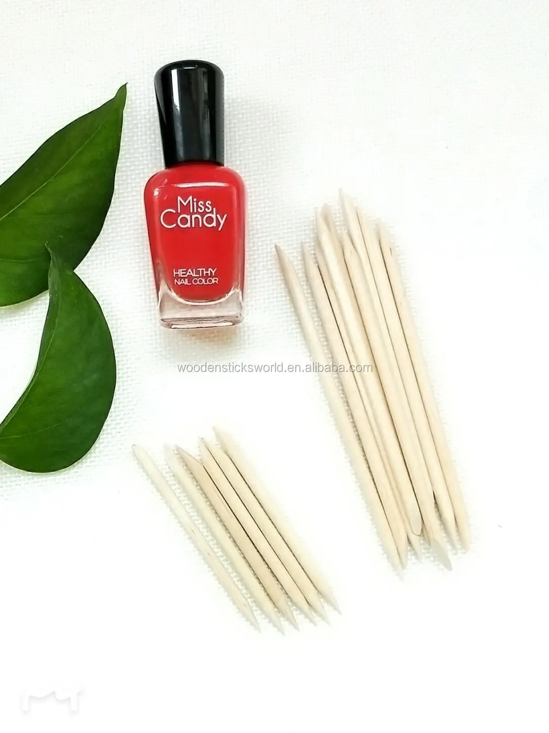 Disposable Manicure Nail Stick With Sand/ Orange Wood Stick For Nail