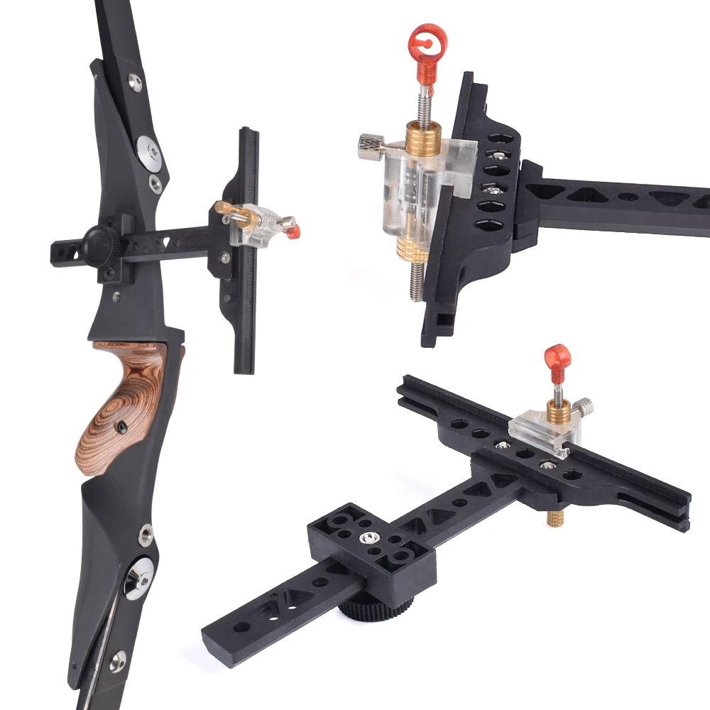 E ชุดเล็งเป้าธนูรีเคิร์ฟแบบยาวทำจากพลาสติกและสำหรับเล็งและยิงธนูเพื่อ