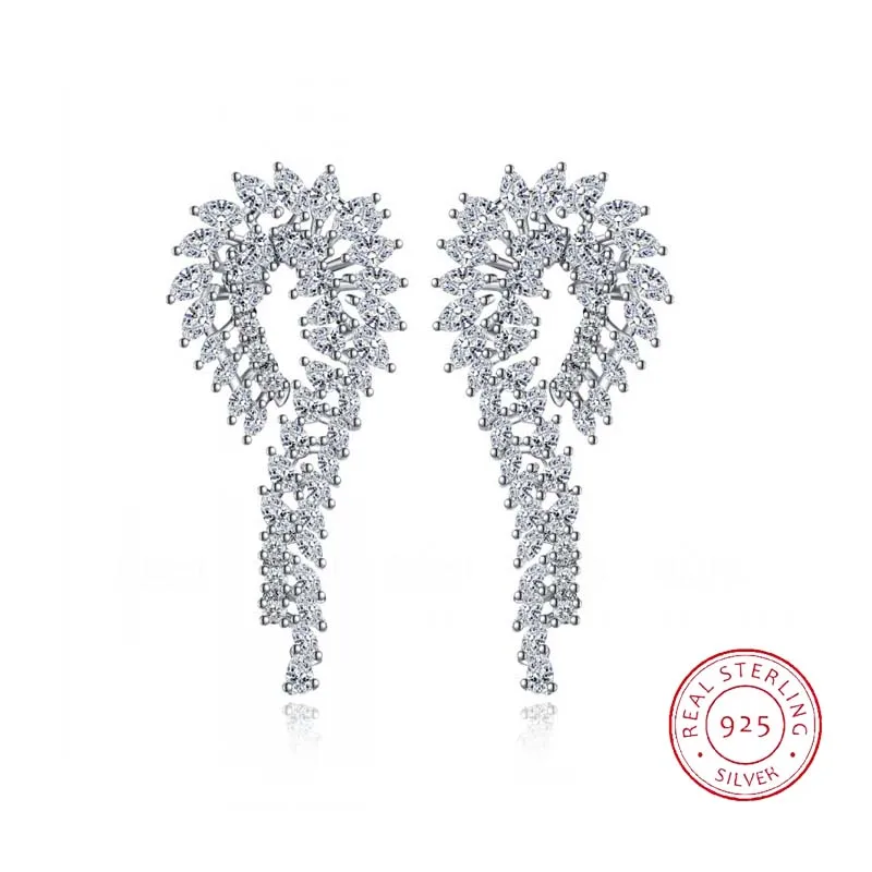 

Drop Zircon Earring Models Simple Pure Silver Pageant Beautiful Earrings, Silver;gold;rose gold