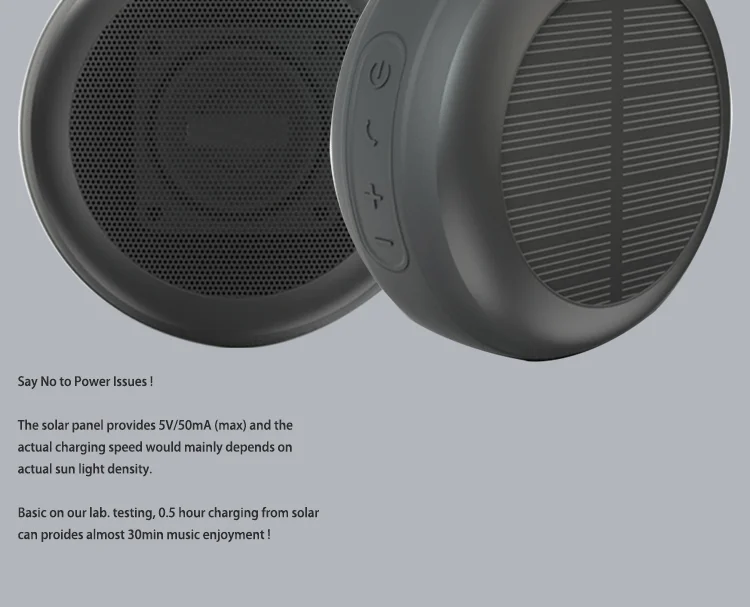 Solar Panel Charging Bluetooth Mini Bike Speaker