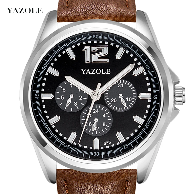 

Yazole Z 335 Cheap Price Luminous Pointer Watches Wholesale Quartz Men Wrist watch, White dial black strap;white dial brown strap;black dial black strap