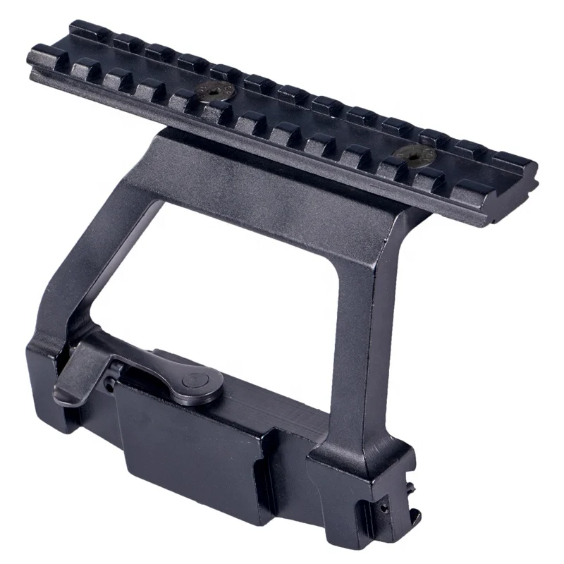 

AK74U tactical QD picatinny side rail locker scope mount base compatible AK side mount, Bk