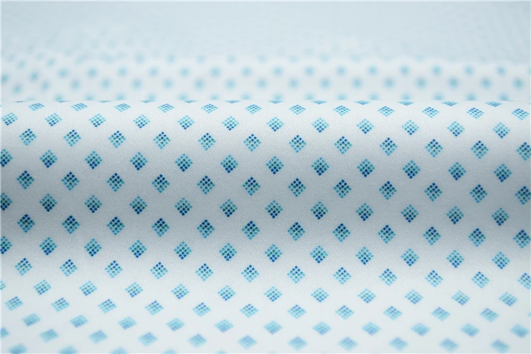 Skygen 100% cotton square dot bangladesh bangkok shirt skirt digital printed shinny cotton sateen shirting fabric