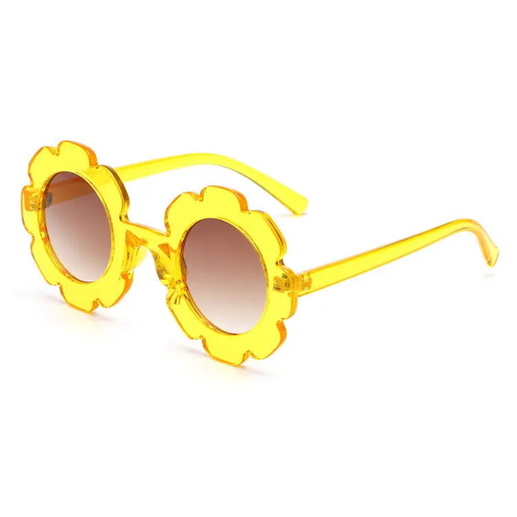 

2020 New Arrivals Fashion Designer Cute Sunflower Shaped Brand Design Baby Fower Sun Glasses Sunglasses for Kids, Custom sunglasses