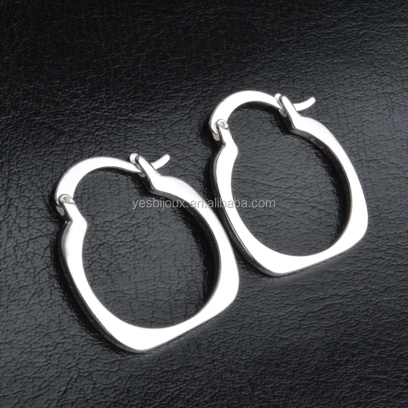 

clip on silver earring plain sterling silver hoop earring jewellery