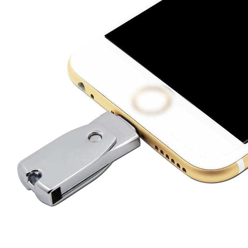 Kismo USB Flash Drive Portable Memory Stick Smartphone Metal U Disk OTG Pen Drive For iPhone 8 X 7 6 Plus 6S 5S iPad mini Air 2