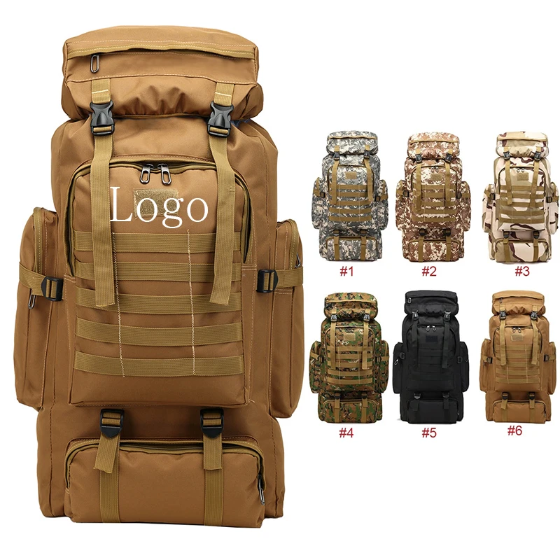 

Large Capacity Outdoor Molle System Travelling Hiking 80L Tactical Military Backpack, 6 colors