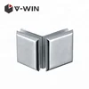 Double side 90 degree glass clip & glass connector for frameless shower