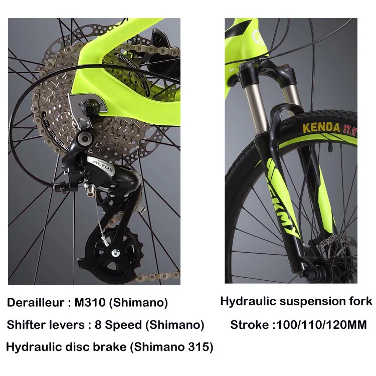 27.5 Inch 250w 36v 8 Speed Hydraulic Suspension Fork Mtb Mountain Bike