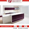 Customized Artificial Stone Red High Glossy Kitchen Counter wall hanging Cabinet