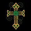 Hotfix Glitter Rhinestone Cross Shamrock Four Leaf Transfer Applique