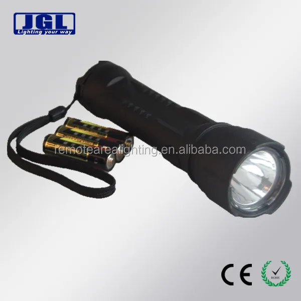 PC lens battery powered emergency searching waterproof torch light low battery warning 3w led torch 9913