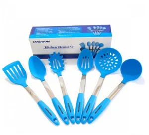 FDA Kitchen Utensils Yellow Cookware Set of 6 pcs Stainless Steel kitchen utensils