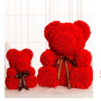 valentine's day teddy bears and flowers