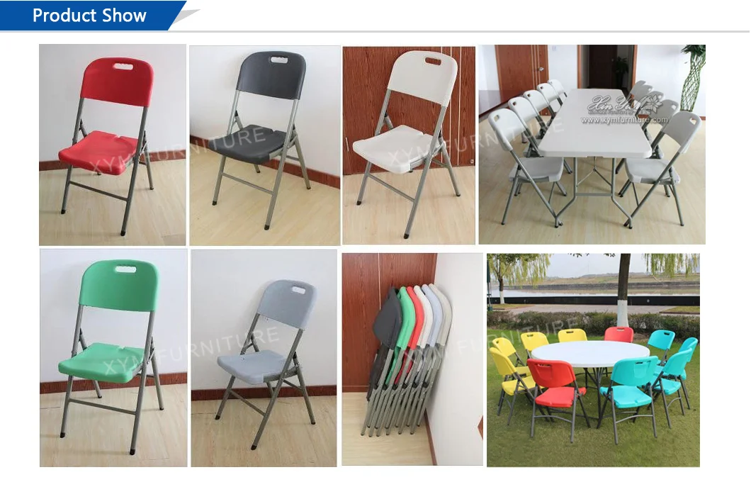Wedding event stackable white folding plastic chair outdoor