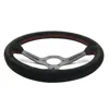 Deep Corn 3-Spoke Black Steering Wheel Suede Racing 350mm in Car Steering Wheel