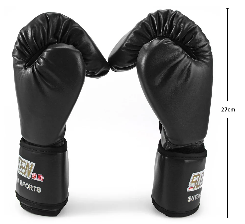 

SUTEN 1 Pair PU Soft Foam Rubber Boxing Gloves Kickboxing MMA Training Fighting Sandbag for Muay Thai Kick Fighter