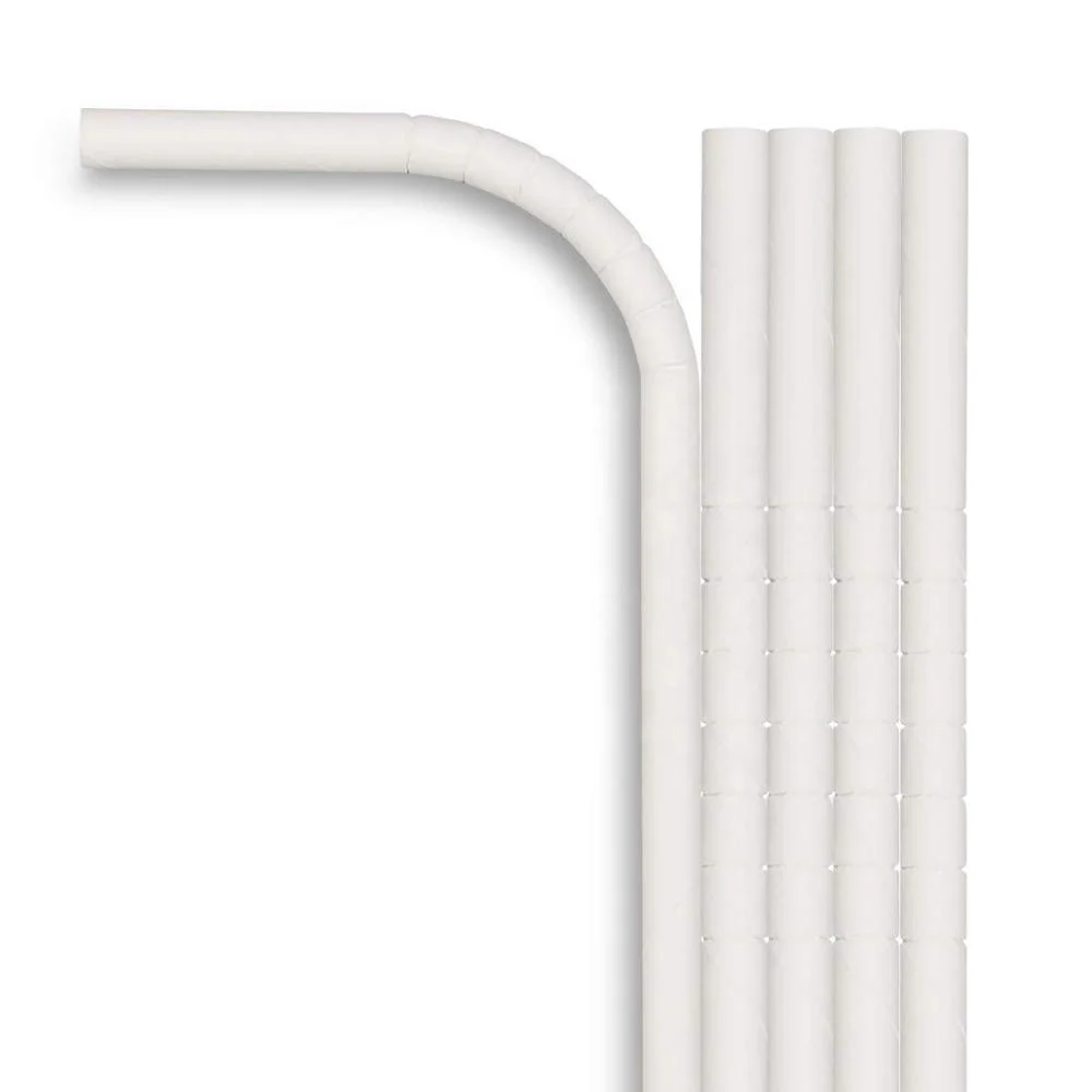 

Free Samples Biodegradable Ben Bendable White Carton Paper Straw Bend Bendy Paper Straws, Base on customer's request