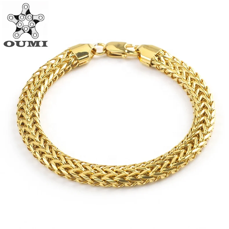 

Wholesale Simple Personalized Gold Chain Bracelet Stainless Steel Saudi Gold Double Layer Franco Chain Ladies Bracelet