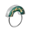 Classic 925 Sterling Silver Oriental Element Arch Bridge Design Natural Agate Ring For Women Jewelry