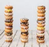 Factory price custom 2 tier clear perspex doughnut racks cake dessert display stand acrylic donut stand