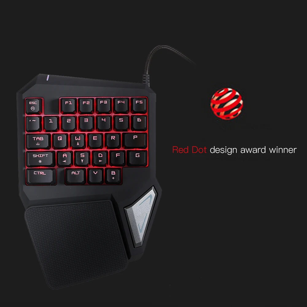 Delux T9 Pro Professional One Hand Gaming Keyboard Usb Wired E-sports ...