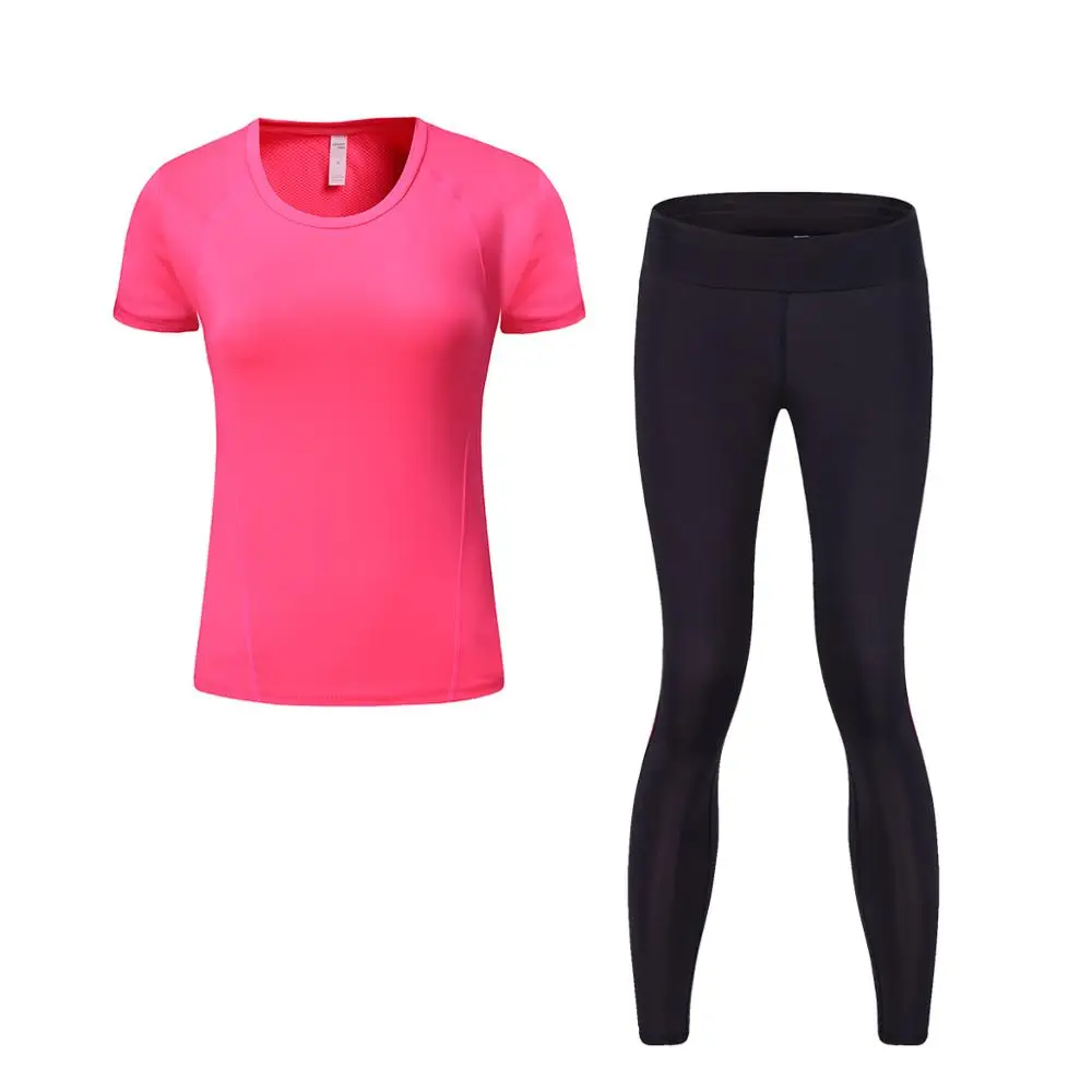 

Women' fitness elastic facric sport wear suits, Black and pink