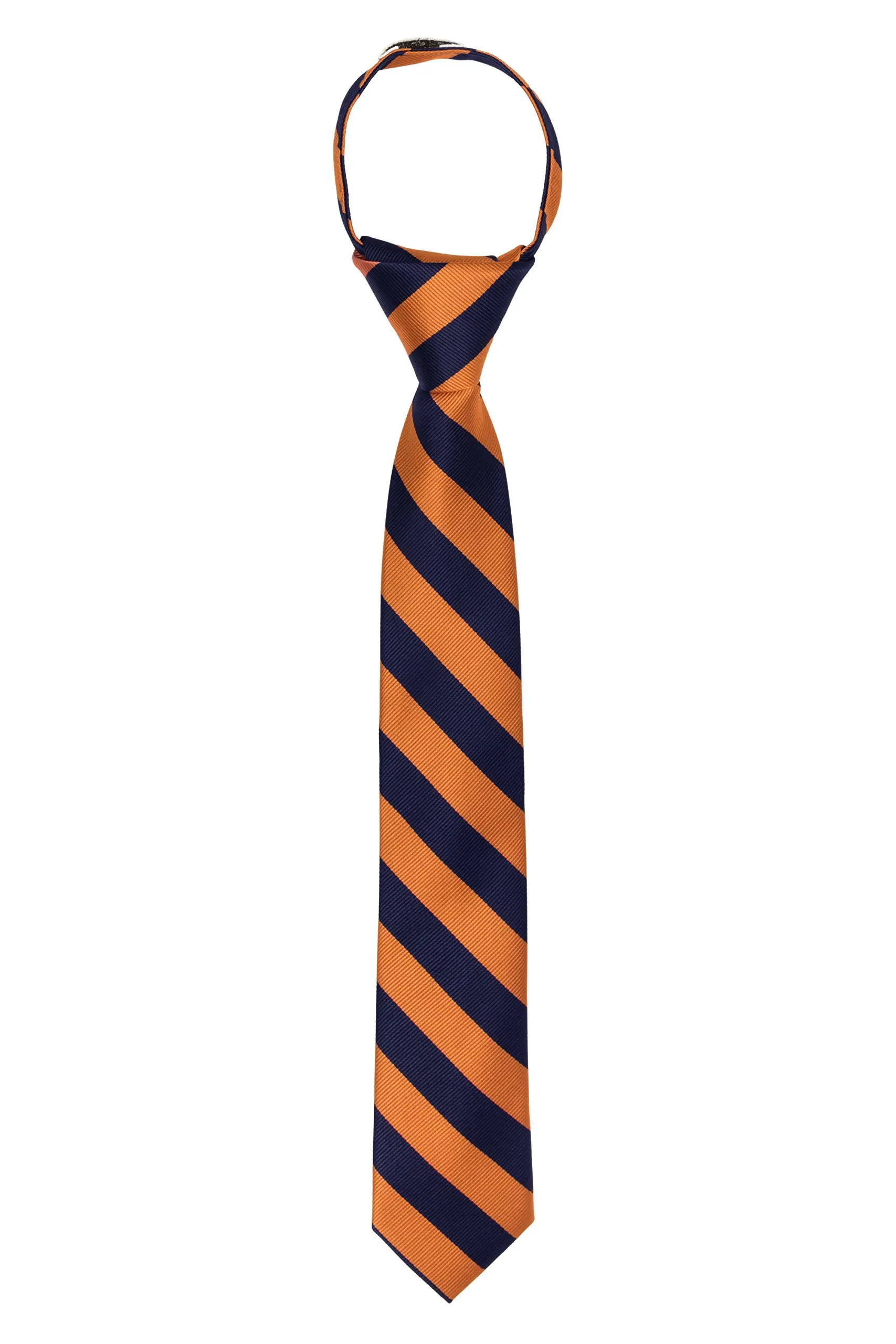Jacob Alexander Stripe Woven Boys 14" College Striped Zipper Tie