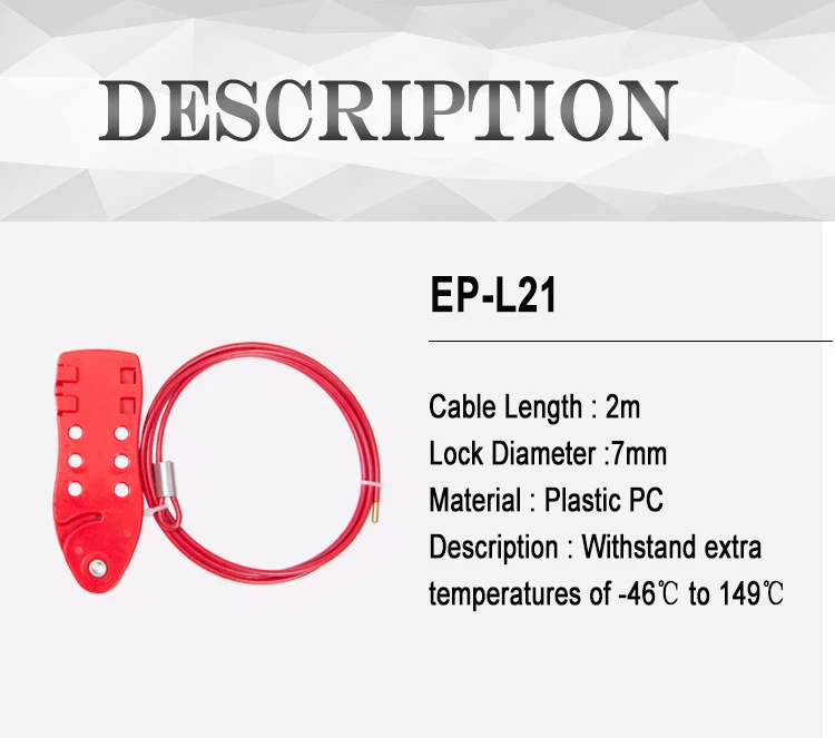 High Quality safety Custom Long Cable Lockout