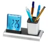 Promotional business office pen holder clock