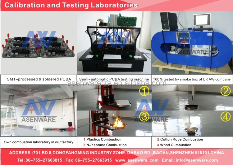 Pure PC case fire alarm conventional smoke detector with strobe sounder