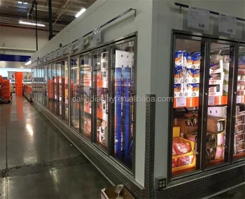 Snowland Supermarket Glass Door Walk In Cooler For Fruits And