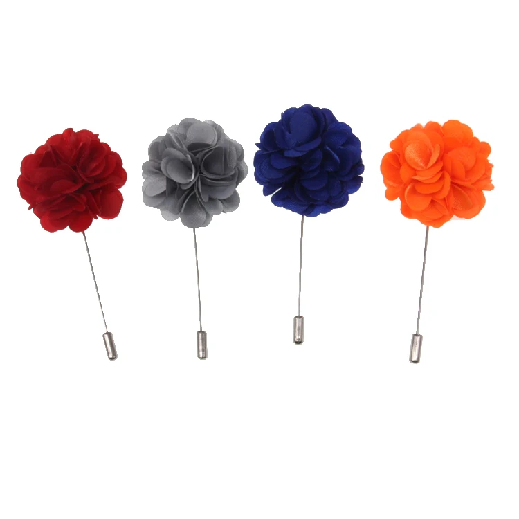 

Handmade Fabric Flower Lapel Pin Boutonniere Suit Lapel For Party Accessories, Any colors