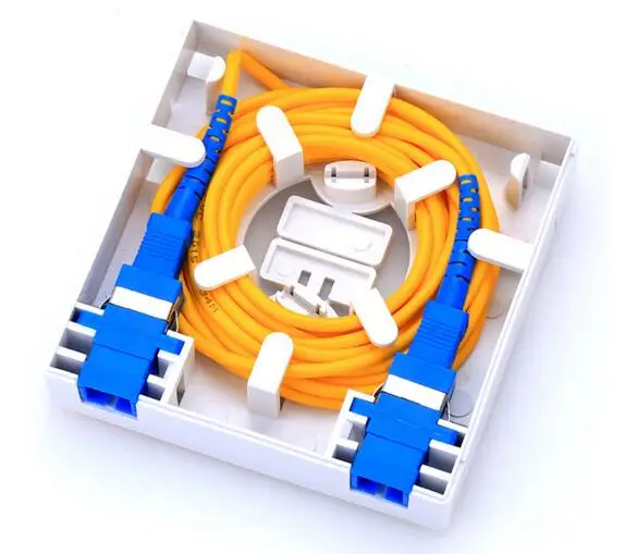 Ftth Indoor Fiber Optic Cable Box 86*86type 2 Core Fiber Socket,2 Port