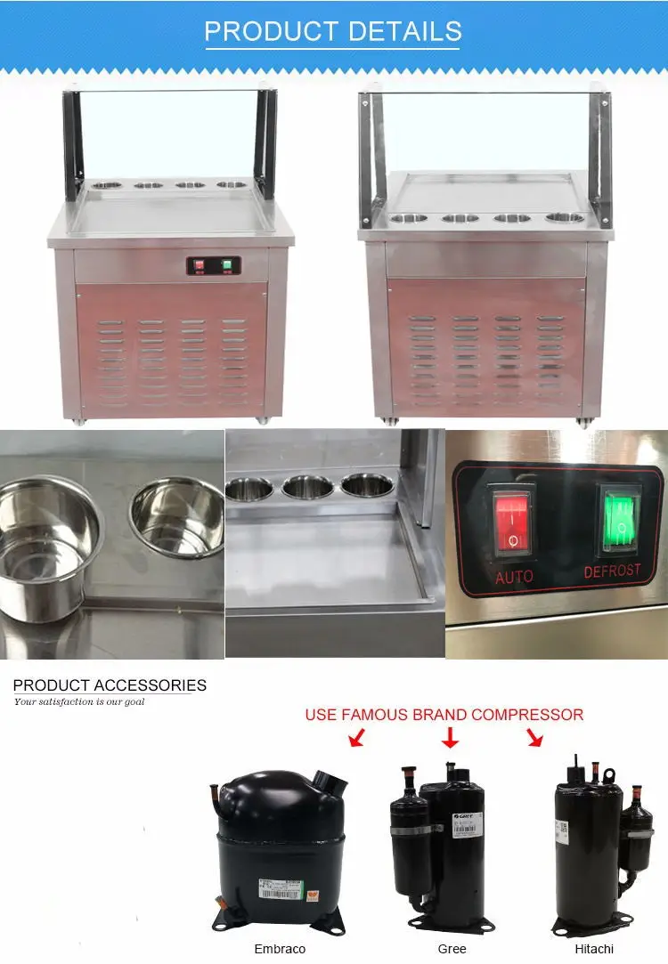 China Supplier Nicelooking Ice Cream Frying Machine Thailand Fry Ice